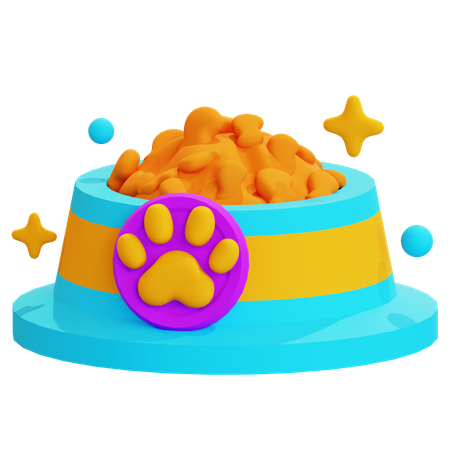 Plato de comida para mascotas  3D Icon