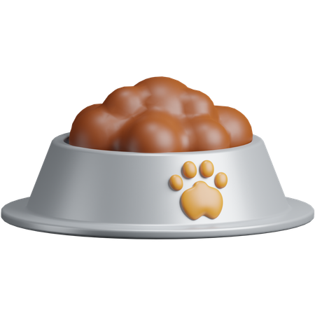 Plato de comida para mascotas  3D Icon