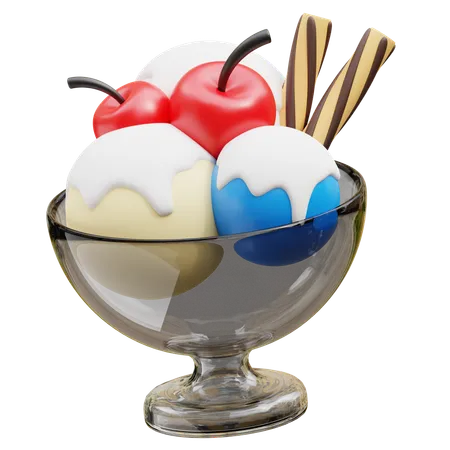 Tazón de helado  3D Icon