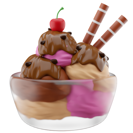 Tazón de helado  3D Icon