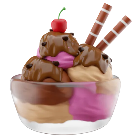 Tazón de helado  3D Icon
