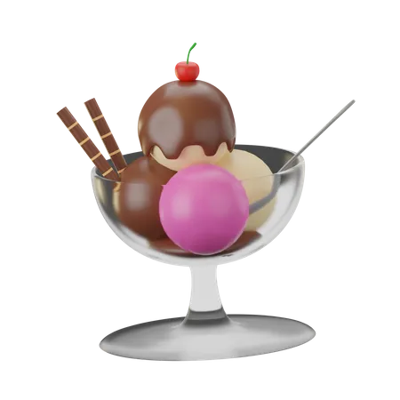 Tazón de helado  3D Icon