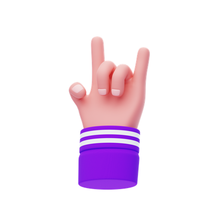 Gesto de la mano de cuernos  3D Icon