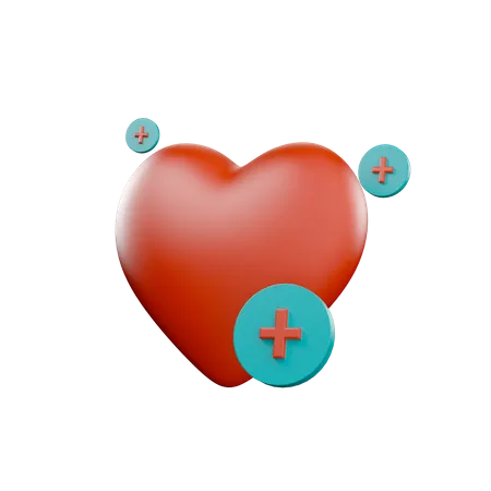 Cuidados com o coração  3D Illustration