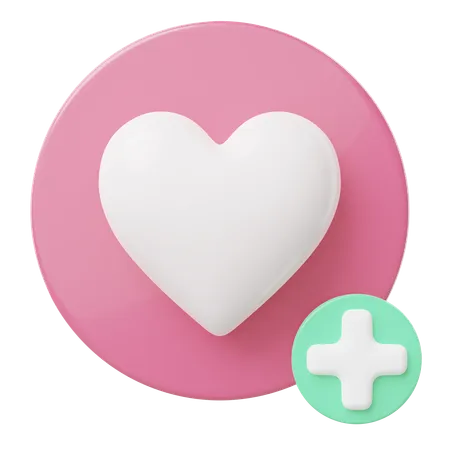 Icone De Cura 3 D Coracao Vermelho Com Simbolo Verde Mais Isolado Em Transparente Adicione Favoritos Marcadores Cuidados De Saude Medicos Conceito De Simbolo De Estilo De Vida Saudavel Icone De Desenho Animado Suave Renderizacao 3 D 3D Icon