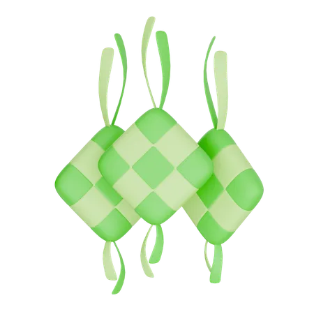 Ketupat de cuisine indonésienne  3D Icon