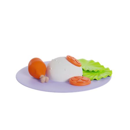 Cuisse de poulet  3D Icon