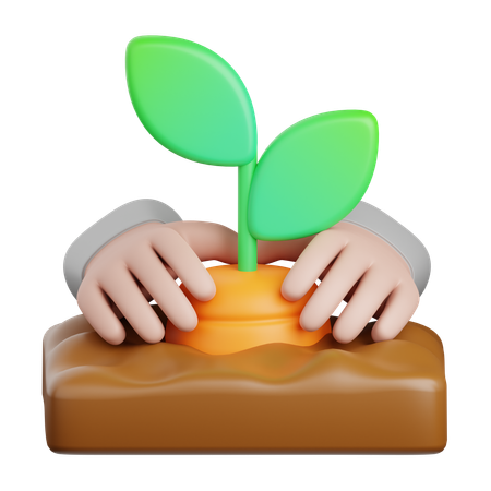 Cultivando plantas  3D Icon