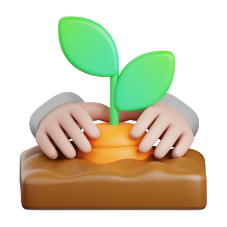 Cultivating Plants  3D Icon