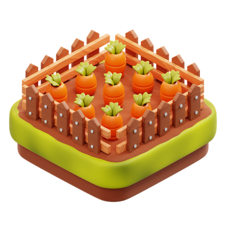 Cultivo de cenoura  3D Icon