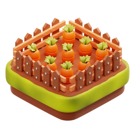 Cultivo de cenoura  3D Icon