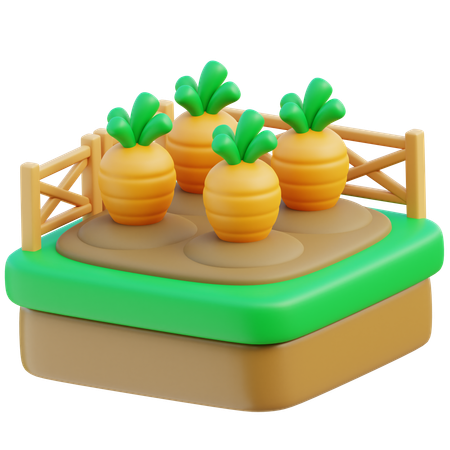 Cultivo de cenoura  3D Icon