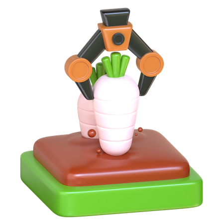 Cultivo de rábano blanco  3D Icon