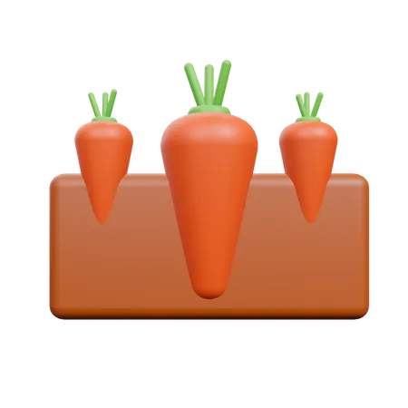 Cultivo de zanahoria  3D Illustration
