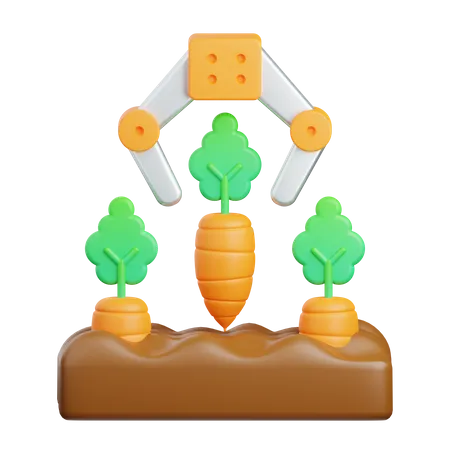 Cultivo de zanahoria  3D Icon