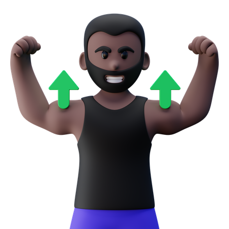 Crecimiento muscular del culturista  3D Icon