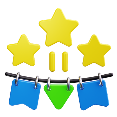 Estrellas de cumpleaños  3D Icon