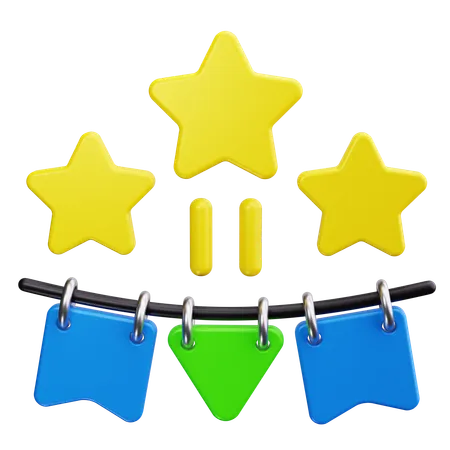 Estrellas de cumpleaños  3D Icon