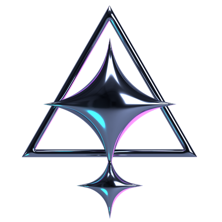 Cúmulo estelar triangular cromado  3D Icon