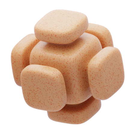 Cúmulos de cubos de resina plástica granulada  3D Icon