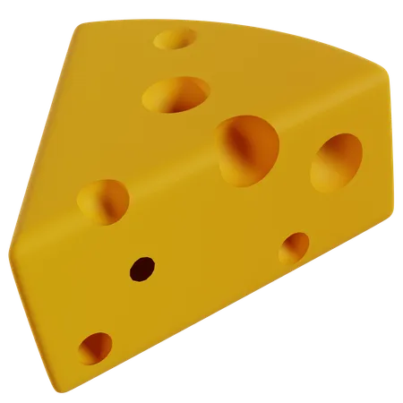 Cuña de queso dorado  3D Icon