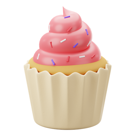 Cup Cake  3D Illustration