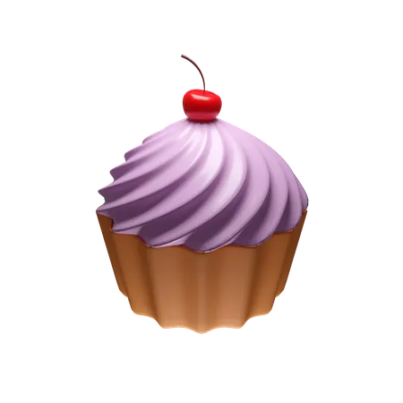 CUP CAKE WITH CREAM 3 D ILLUSTRATION ICON 3D Icon