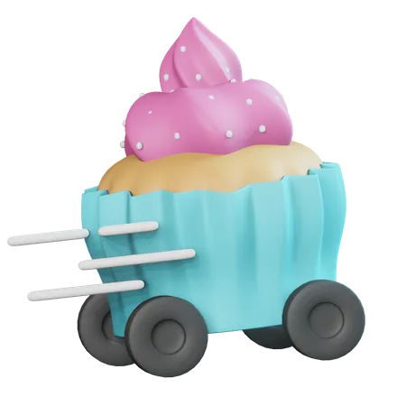 Cup Cake Delivery  3D Icon