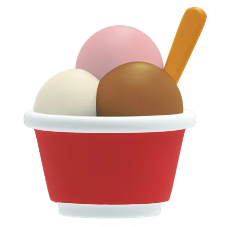 Cup of ice cream 3D Illustration