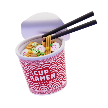 Cup Ramen With Chopstick  3D Icon