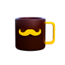 3d cup with moustache emoji