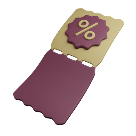 Cupom de desconto  3D Icon