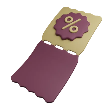 Cupom de desconto  3D Icon