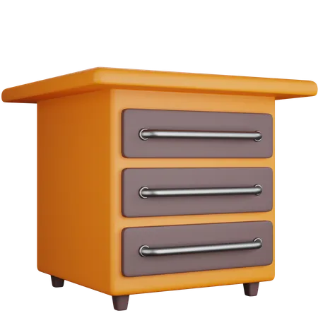 Cupboard With Three Drawers  3D Icon