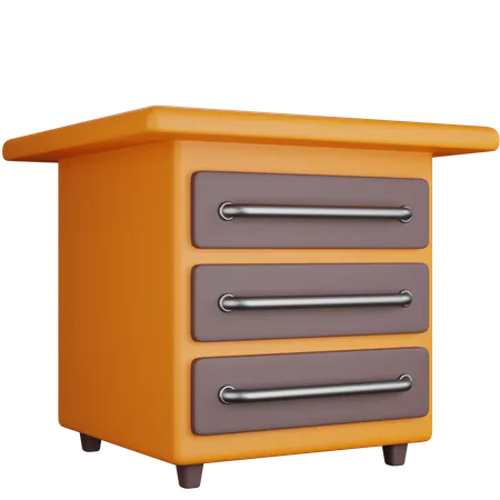 3 D Icon Illustration A Cupboard With Three Drawers 3D Icon