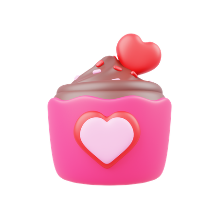 Amor de cupcake  3D Illustration