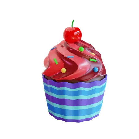 Petit gâteau aux cerises  3D Icon