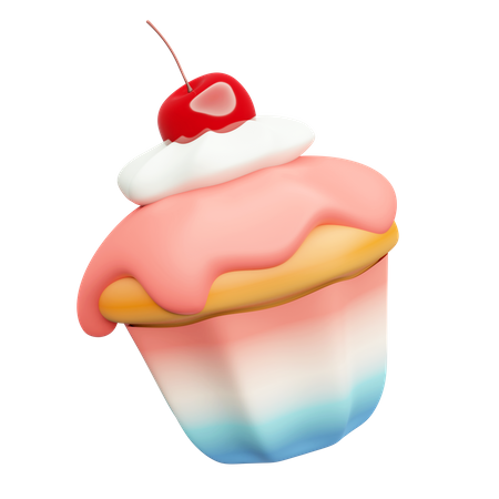 Petit gâteau aux cerises  3D Icon