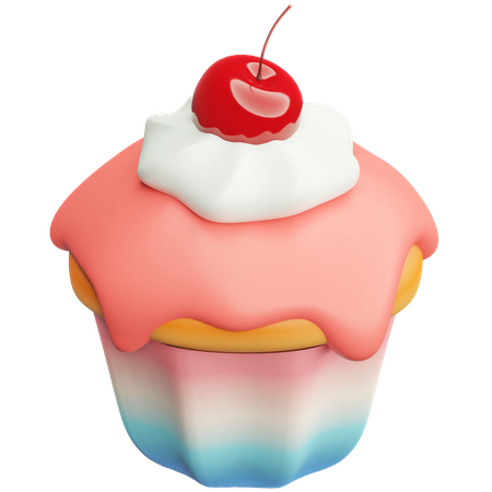 Petit gâteau aux cerises  3D Icon