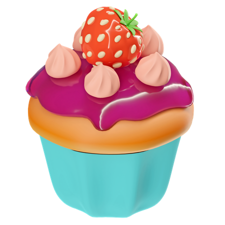 Petit gâteau aux myrtilles  3D Icon