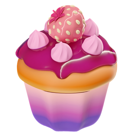 Petit gâteau aux myrtilles  3D Icon