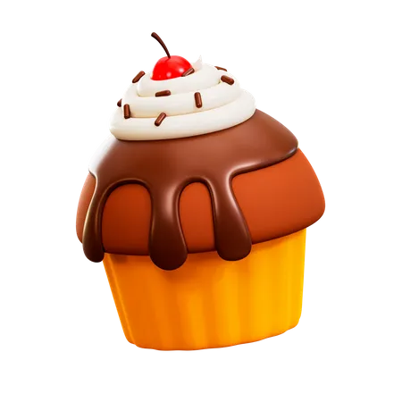 Cupcake Choco  3D Illustration