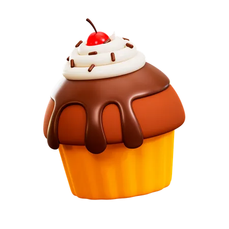 Cupcake Choco 3D Illustration