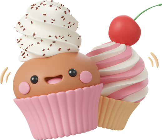 Cupcake de aniversário  3D Icon