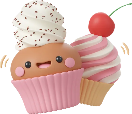 Cupcake de aniversário  3D Icon