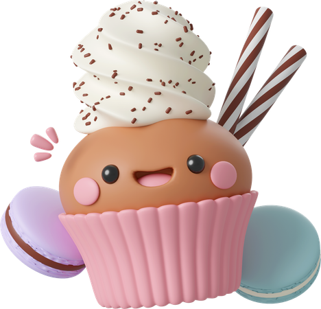 Cupcake de aniversário  3D Icon