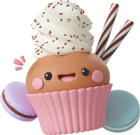 Cupcake de aniversário  3D Icon