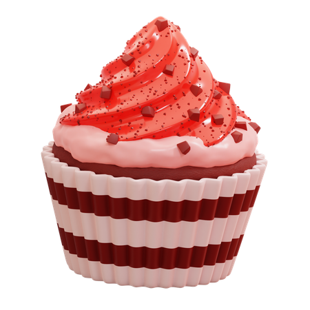 Cupcake de veludo vermelho  3D Icon