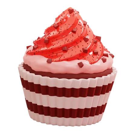 Cupcake de veludo vermelho  3D Icon