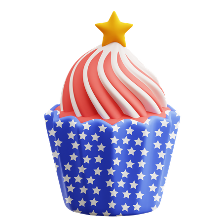 Cupcake du Jour de l'Indépendance  3D Icon